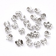304 Stainless Steel Bead Tips, Calotte Ends, Clamshell Knot Cover, Stainless Steel Color, 5x3.5mm, Hole: 0.5mm(STAS-P126-04P)