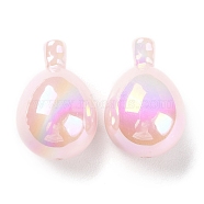 UV Plated Acrylic Beads, Iridescent, Teardrop, Pink, 26.5x18mm, Hole: 1.8mm(SACR-C003-03D)
