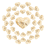 SUNNYCLUE Brass Hammered Pendants, Heart, Nickel Free, Real 18K Gold Plated, 17x20x1.5mm, Hole: 1mm, 20pcs/box(KK-SC0002-12)