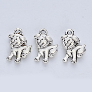 Tibetan Style Alloy Pendants, Cadmium Free & Lead Free, Dog, Antique Silver, 17x11.5x3mm, Hole: 1.6mm, about 409pcs/500g(TIBE-R316-012AS-RS)