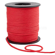 Nylon Braided Cords, Round, Red, 3mm, about 54.68 Yards(50m)/Roll(NWIR-WH0017-003)