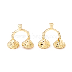 Brass Pendants, with Jump Rings, Cadmium Free & Lead Free, Long-Lasting Plated, Earphone, Real 18K Gold Plated, 24x25x11.5mm, Hole: 4x3mm(KK-P217-17G)