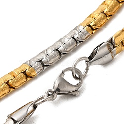 202 Stainless Steel Box Chain Necklaces, Golden & Stainless Steel Color, 21.77 inch(55.3cm)(STAS-A100-10)