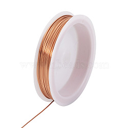Copper Wire, Round, for Jewelry Making, Raw(Unplated), 21 Gauge, 0.7mm, about 42.65 Feet(13m)/Roll(CWIR-TAC0002-01E-C)