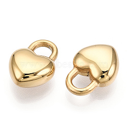 Valentine's Day 304 Stainless Steel Pendants, Manual Polishing, Heart Padlock Charms, Real 14K Gold Plated, 18x13x7mm, Hole: 5x5mm(STAS-T064-17G)