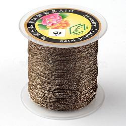 Round Metallic Thread, Embroidery Thread, 9-Ply, Camel, 0.8mm, about 65.61 yards(60m)/roll(MCOR-L001-0.8mm-07)