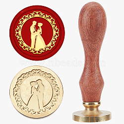 Wax Seal Stamp Set, Sealing Wax Stamp Solid Brass Head, Wood Handle Retro Brass Stamp Kit Removable, for Envelopes Invitations, Gift Card, Human, 83x22mm(AJEW-WH0208-1155)