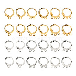 Jewelry 180Pcs 6 Style Brass Leverback Earring Findings, with Loops, Platinum & Golden, 15~16x12.5~13x0.6~2mm, hole: 1.5~2mm, pin: 1mm, 30pcs/style(KK-PJ0001-19)
