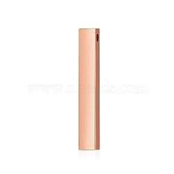 201 Stainless Steel Pendants, Cuboid, Rose Gold, 40x5x5mm, Hole: 3mm(STAS-S105-T586-40-3)