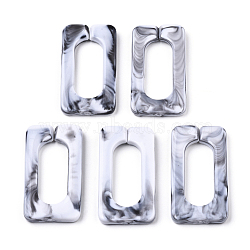 Acrylic Linking Rings, Quick Link Connectors, for Cross Chains Making, Imitation Gemstone Style, Rectangle, WhiteSmoke, 43.5x23x4.5mm, Inner Diameter: 30x12mm, about 147pcs/500g(OACR-S021-70A-D06)