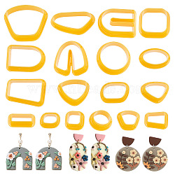 Plastic Clay Pressed Molds Set, Clay Cutters, Clay Modeling Tools, Trapezoid/Square/Arch, Yellow, 24.5~61.5x17~57x15mm, 18 style, 1pc/style, 18pcs/set(TOOL-WH0125-70)