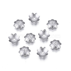 Non-Tarnish 304 Stainless Steel Bead Caps, Multi-Petal, Flower, Stainless Steel Color, 6.5x6x10x1.5mm, Hole: 1mm(STAS-S057-51A-P)