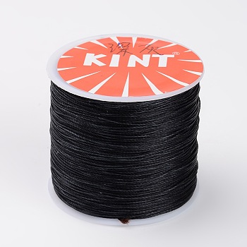 Round Waxed Polyester Cords, Dark Gray, 0.45mm, about 174.97 yards(160m)/roll