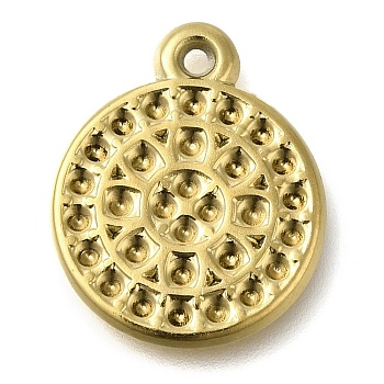 Ion Plating(IP) 304 Stainless Steel Pendant Rhinestone Settings, Flat Round, Real 18K Gold Plated, Fit for 1.2mm Rhinestone, 18x15x2mm, Hole: 1.2mm