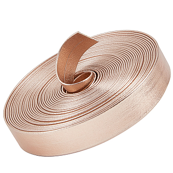 5M Flat Imitation Leather Cord, for Pillow Decor, Misty Rose, 12x1mm, about 5.47 Yards(5m)/Roll