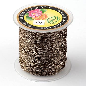 Round Metallic Thread, Embroidery Thread, 9-Ply, Camel, 0.8mm, about 65.61 yards(60m)/roll