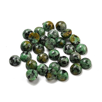 Natural African Turquoise(Jasper) Cabochons, Half Round, 4x2~2.5mm