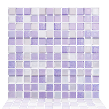 PET Self-Adhesive Mark Crystal Pattern Paper, Wall Stickers, for Shelf Liner Dresser Drawer Locker, Square, Purple, 235x235x1mm