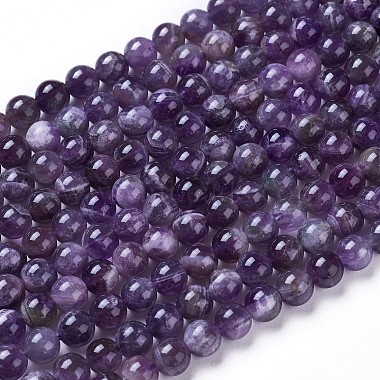Natural Amethyst Round Bead Strands(X-G-L170-6mm-03)-2