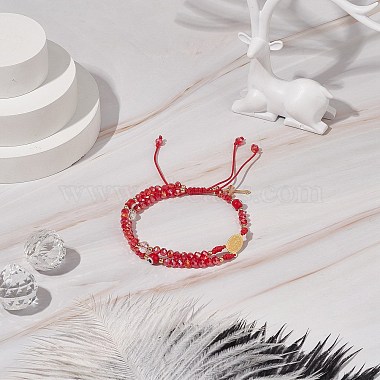 Lampwork Evil Eye & Glass Braided Bead Bracelet(BJEW-TA00183-02)-3