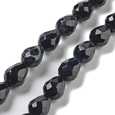 Teardrop Black Agate Beads