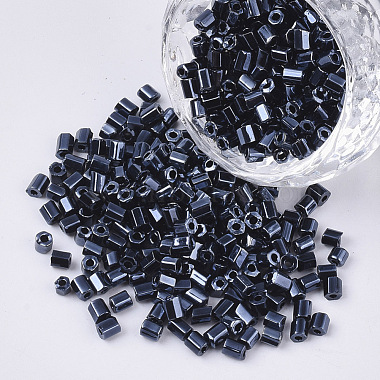 3mm MarineBlue Hexagon(Two Cut) Glass Beads