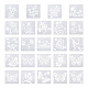 花と蝶の模様のペットの描画ステンシルと2セットの正方形(DIY-CW0001-12)-1