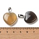 Coeur gris naturel agate pendentifs(G-Q438-11)-3