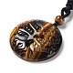 Natural & Synthetic Mixed Stone Tree of Life Pendant Necklace with Nylon Rope(NJEW-H009-03)-3