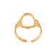 Placage ionique (ip) 304 anneau de manchette large ovale ouvert en acier inoxydable pour femme(X-RJEW-S405-167G)-2