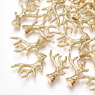 Brass Pendants, Branch, Real 18K Gold Plated, 18.5x15x5mm, Hole: 2mm(KK-T035-88)
