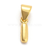 Brass Charms, Real 18K Gold Plated, Long-Lasting Plated, Lead Free & Cadmium Free, Letter Charm, Letter I, 9.5x3x2.5mm, Hole: 5x3.5mm(KK-Z027-14G-I)