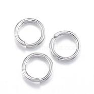 304 Stainless Steel Jump Rings, Open Jump Rings, Stainless Steel Color, 18 Gauge, 6.5x1mm, Inner Diameter: 4.5mm(STAS-E113-14P)
