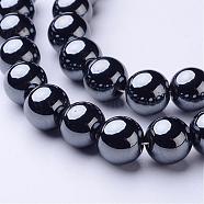 Non-Magnetic Synthetic Hematite Beads Strands, Round, Black, 12mm(X-G-H1624-12mm-1)