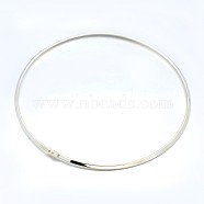 Brass Choker Collar Necklace Making, Rigid Necklaces, Silver Color Plated, 5.11 inch(13cm)(BJEW-F132-02S)