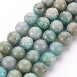 Natural Amazonite Beads Strands, Round, 8mm, Hole: 1mm, about 47pcs/strand, 15.55 inches(39.5cm)(G-S362-82B)