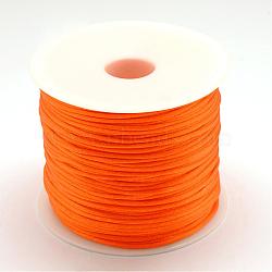 Nylon Thread, Rattail Satin Cord, Dark Orange, 1.0mm, about 76.55 yards(70m)/roll(NWIR-R025-1.0mm-172)