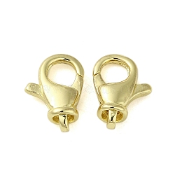 Brass Lobster Claw Clasps, Golden, 13x9x5mm, Hole: 1.4mm(KK-B089-30G)