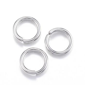 304 Stainless Steel Jump Rings, Open Jump Rings, Stainless Steel Color, 18 Gauge, 6.5x1mm, Inner Diameter: 4.5mm