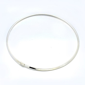 Brass Choker Collar Necklace Making, Rigid Necklaces, Silver Color Plated, 5.11 inch(13cm)