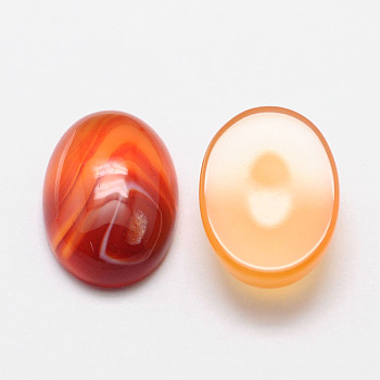 Oval Natural Carnelian Cabochons, Grade AB, 40x30x7mm