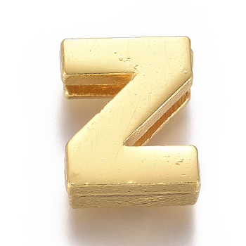 Alloy Slide Charms, Letter Z, 12.5x10x4mm, Hole: 1.5x8mm