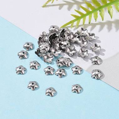 5-Petal Flower Smooth Surface 304 Stainless Steel Bead Caps(STAS-R065-57)-6