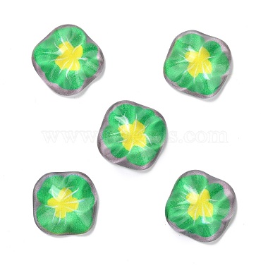 Lime Green Square Resin Cabochons