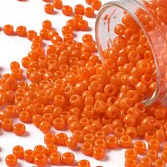 TOHO Round Seed Beads, Japanese Seed Beads, (50A) Opaque Bright Orange, 8/0, 3mm, Hole: 1mm, about 222pcs/10g(X-SEED-TR08-0050A)