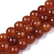 Natural Carnelian Beads Strands, Dyed, Round, 12mm, Hole: 1mm, about 33pcs/strand, 15.3 inch(G-S259-32-12mm)