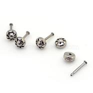 304 Stainless Steel Lapel Pin Backs, Brooch Findings, Stainless Steel Color, 4mm, Pin: 0.8mm(STAS-S046-37)