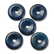 Natural Lapis Lazuli Pendants, Donut/Pi Disc Charms, 50x6.5~7.5mm, Hole: 10mm(G-P532-01A-09)