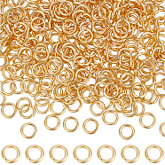 400Pcs 304 Stainless Steel Open Jump Rings, Round Ring, Real 24K Gold Plated, 18 Gauge, 6x1mm, Inner Diameter: 4mm(STAS-BBC0004-53B)
