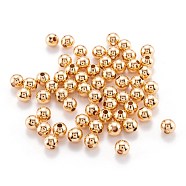 Brass Spacer Beads, Long-Lasting Plated, Round, Real 18K Gold Plated, 6mm, Hole: 2mm(KK-F824-101E-G)
